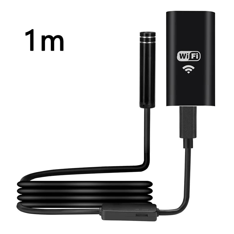 YPC100 1m Hard Wire WiFi Borescope 8mm Camera Lens Cell Phone Inspection Endoscope