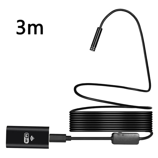 YPC100 3m Flexible Wire WiFi Borescope 8mm Camera Lens Cell Phone Inspection Endoscope