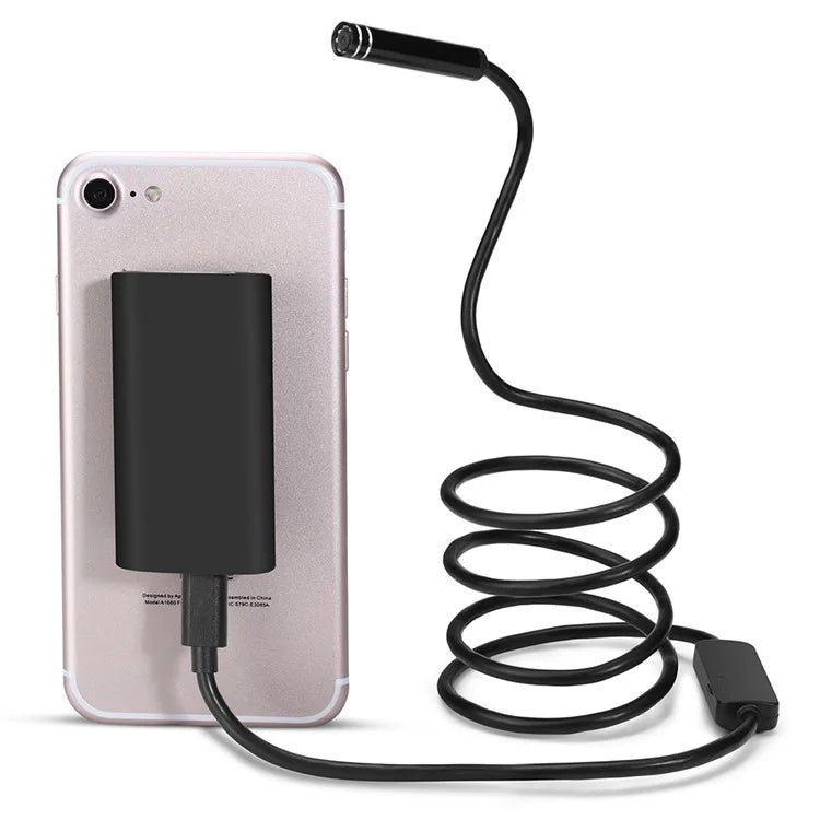 YPC100 1m Flexible Wire WiFi Borescope Camera with Light, 8mm Camera Lens Inspection Endoscope
