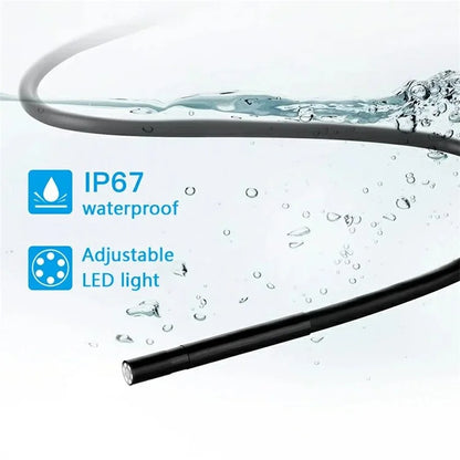 Y1002 5m Hard Wire Inspection Endoscope 5.5mm Camera Lens Type-C+USB+Android Phone Borescope