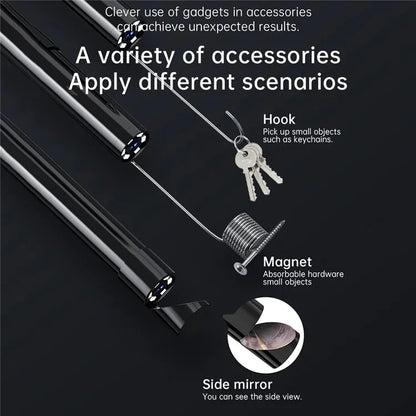 128A 1m Hard Wire 2.4-inch IPS Screen Industrial Endoscope 8mm Lens Borescope with Shooting / Video Recording Function
