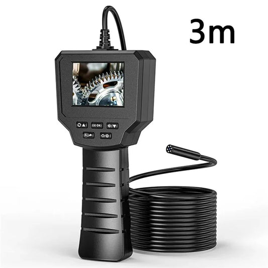 128A 3m Hard Wire 2.4-inch Screen Endoscope 8mm Lens Industrial Borescope with Shooting / Video Recording Function