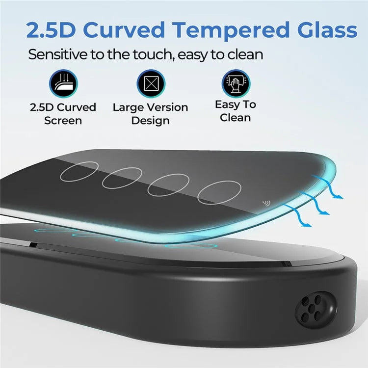 RF433 Remote Control Touch Switch 4 Gang 2.5D Tempered Glass Wireless Interruptor Switch