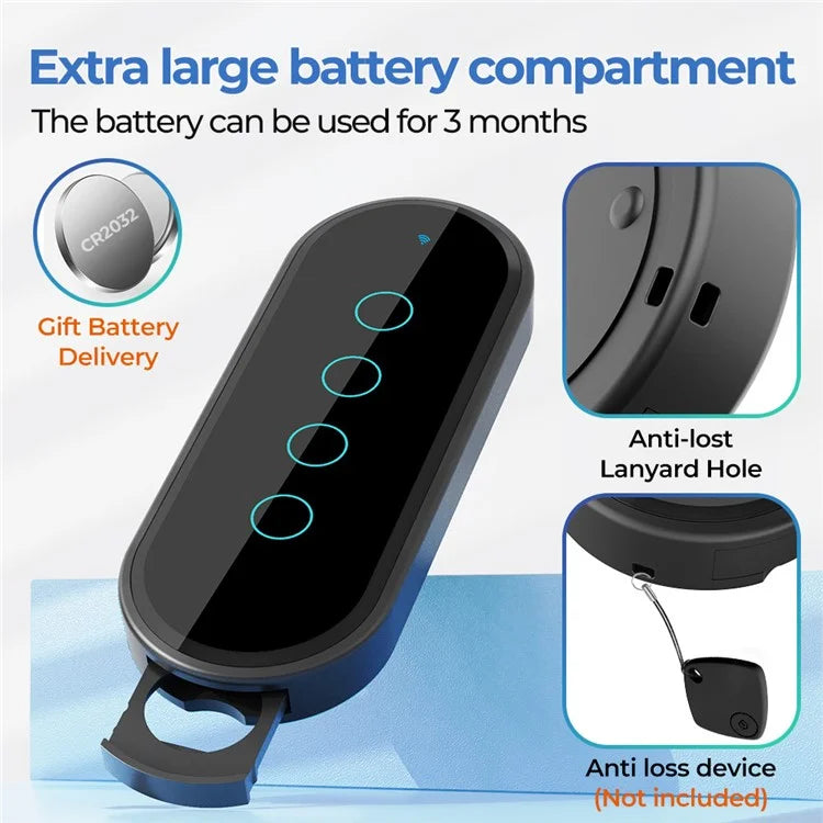 RF433 Remote Control Touch Switch 4 Gang 2.5D Tempered Glass Wireless Interruptor Switch