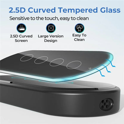 RF433 Remote Control Touch Switch 4 Gang 2.5D Tempered Glass Wireless Interruptor Switch