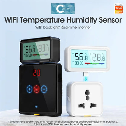 MG-WSD100 Humidity Sensor with Backlit Tuya Smart Home WiFi + Bluetooth Electronic Thermometer