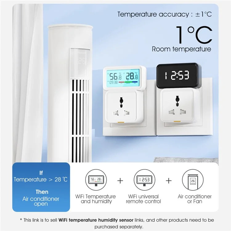 MG-WSD100 Humidity Sensor with Backlit Tuya Smart Home WiFi + Bluetooth Electronic Thermometer
