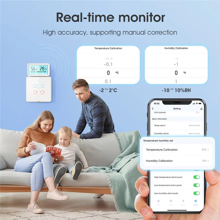 MG-WSD100 Humidity Sensor with Backlit Tuya Smart Home WiFi + Bluetooth Electronic Thermometer