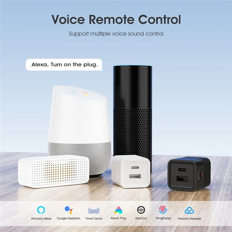 MG-SPQ100 Wireless WiFi Type-C Power Adapter to USB+Type-C Charging Adapter Tuya Smart App Remote Control Switch