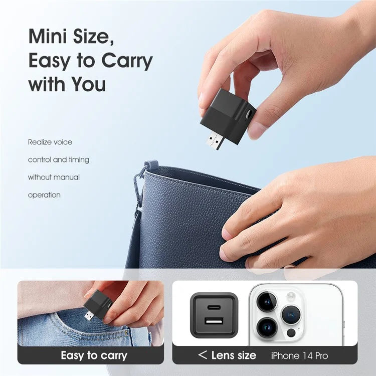 MG-SPQ100 Wireless WiFi USB Power Adapter to USB+Type-C Charging Adapter Tuya Smart App Remote Control Switch
