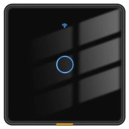 MG-KG110 1 Gang WiFi+433 Dual Mode Touch Smart Switch Tuya APP Voice Control Wall Light Switch, EU Plug  /  Black