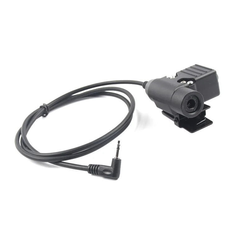Ham Radio 7.1mm Speaker Microphone with U94 PTT Headset Adapter for Motorola TLKR T80  /  EM1000  /  EM1000R  /  EM1010TPR