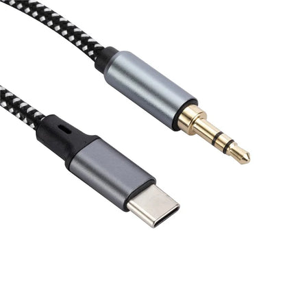 1m USB-C Male to 3.5mm Male Audio Adapter Cable Braided Headphone Car Stereo Connection Cord