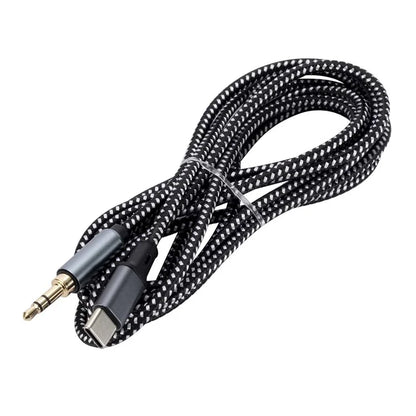 1m USB-C Male to 3.5mm Male Audio Adapter Cable Braided Headphone Car Stereo Connection Cord