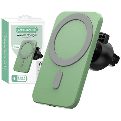 W87 Car Air Outlet Phone Mount Magnetic Wireless Charger Cell Phone Bracket Compatible with MagSafe