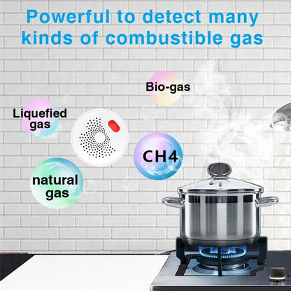 WiFi Gas Leak Sensor Tuya Natural Gas Alarm Plug In Explosive Gas Detector for Home