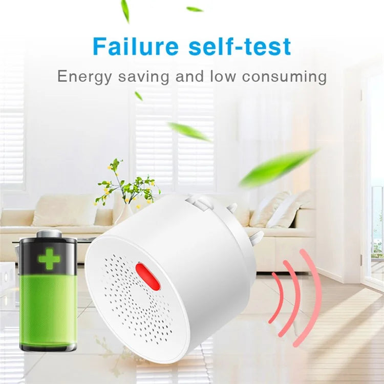 WiFi Gas Leak Sensor Tuya Natural Gas Alarm Plug In Explosive Gas Detector for Home