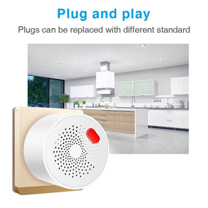 WiFi Gas Leak Sensor Tuya Natural Gas Alarm Plug In Explosive Gas Detector for Home