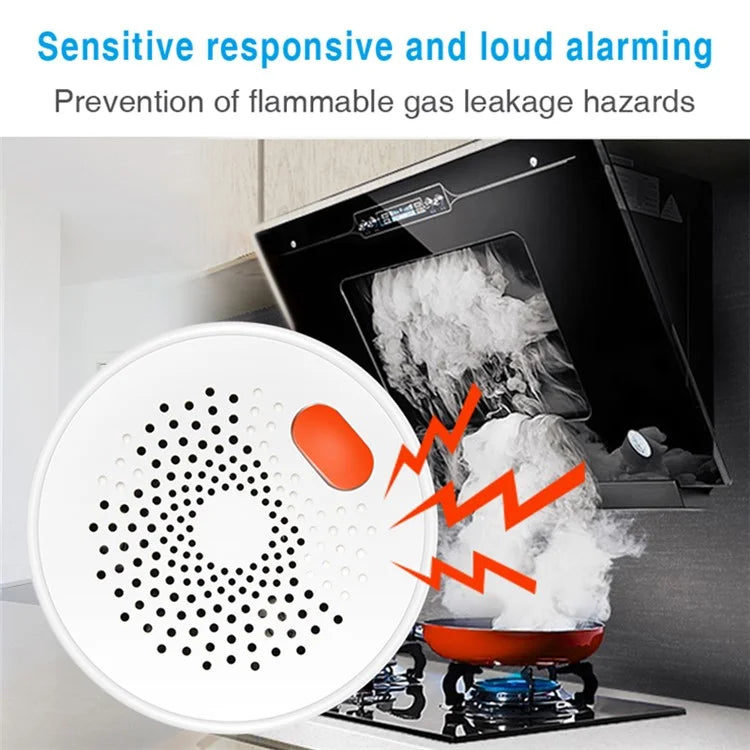 WiFi Gas Leak Sensor Tuya Natural Gas Alarm Plug In Explosive Gas Detector for Home