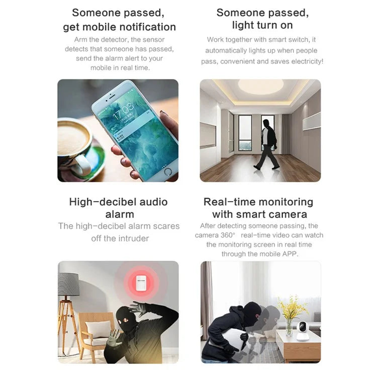 Tuya WiFi Human Body Motion Sensor Low Power Consumption Smart Home Infrared Detector