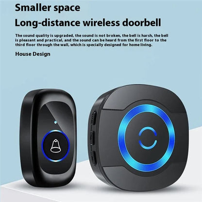 N92A-1T1 Rainproof Flashing Light Doorbell Adjustable Volume Wireless Home Door Bell, 1 Transmitter+1 Receiver