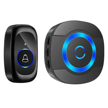 N92A-1T1 Rainproof Flashing Light Doorbell Adjustable Volume Wireless Home Door Bell, 1 Transmitter+1 Receiver