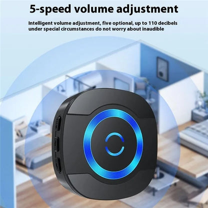 N92A-1T1 Rainproof Flashing Light Doorbell Adjustable Volume Wireless Home Door Bell, 1 Transmitter+1 Receiver