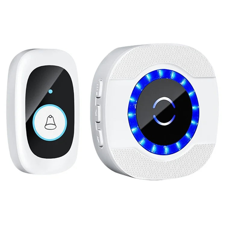N92A-1T1 Rainproof Flashing Light Doorbell Adjustable Volume Wireless Home Door Bell, 1 Transmitter+1 Receiver