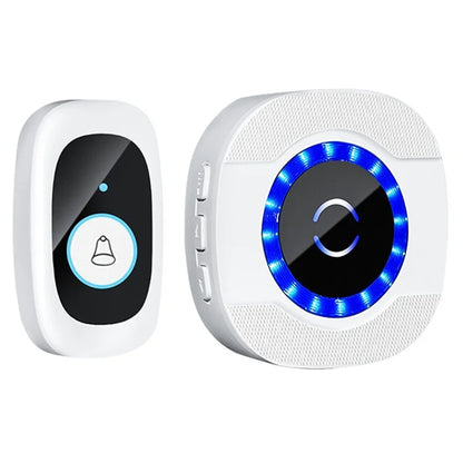 N92A-1T1 Rainproof Flashing Light Doorbell Adjustable Volume Wireless Home Door Bell, 1 Transmitter+1 Receiver