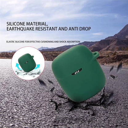 For JBL Quantum Stream Wireless USB-C Silicone Case Bluetooth Earphone Cover with Hanging Buckle