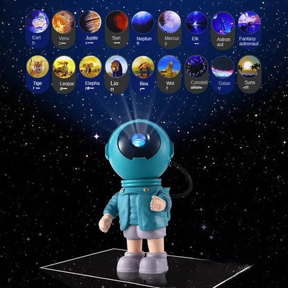 k2301 Green Astronaut Projector Lamp 18 Projection Patterns Starry Sky Projection Lamp