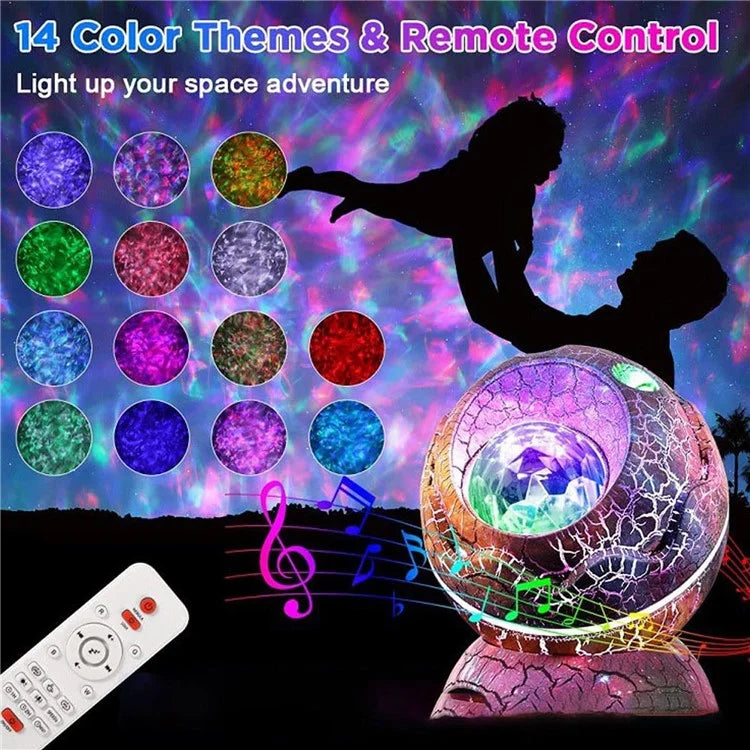 k2310 Dinosaur Egg Galaxy Star Projector Starry Night Light Bluetooth Speaker Music Player with Microphone