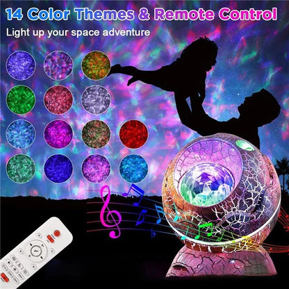 k2310 Dinosaur Egg Galaxy Star Projector Starry Night Light Bluetooth Speaker Music Player with Microphone