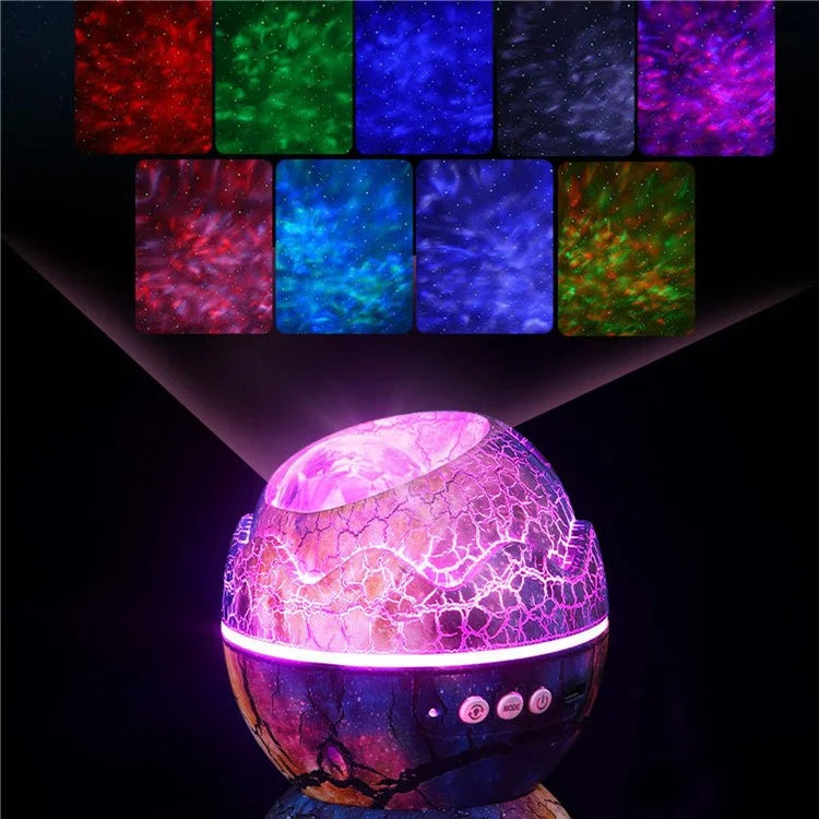 k2310 Dinosaur Egg Galaxy Star Projector Starry Night Light Bluetooth Speaker Music Player with Microphone