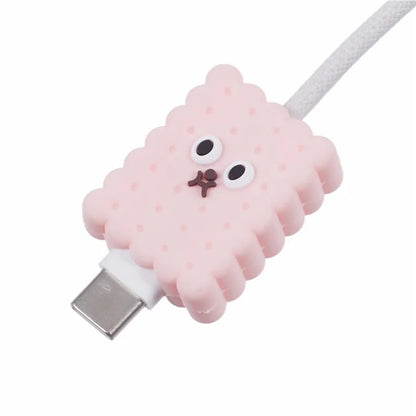 Cartoon Silicone Cable Protector Cord Saver USB Cable Buddies Holder for Smartphone