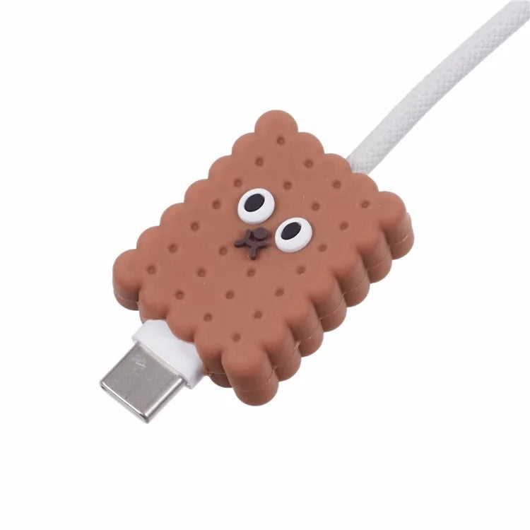 Cartoon Silicone Cable Protector Cord Saver USB Cable Buddies Holder for Smartphone