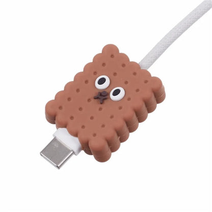 Cartoon Silicone Cable Protector Cord Saver USB Cable Buddies Holder for Smartphone