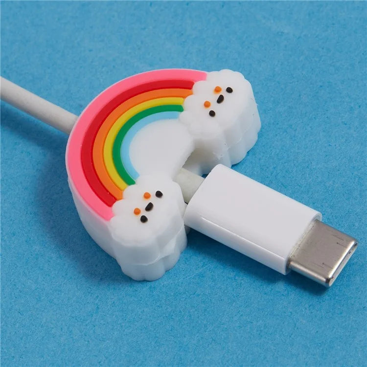 Cute Cartoon Data Cable Protector Prevent Breakage Charging Cord Saver Silicone Case