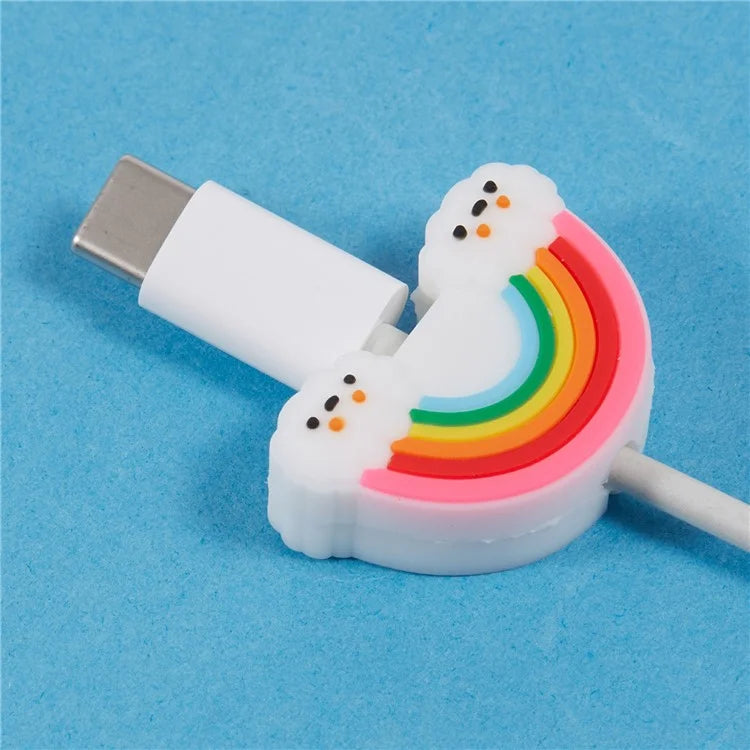 Cute Cartoon Data Cable Protector Prevent Breakage Charging Cord Saver Silicone Case