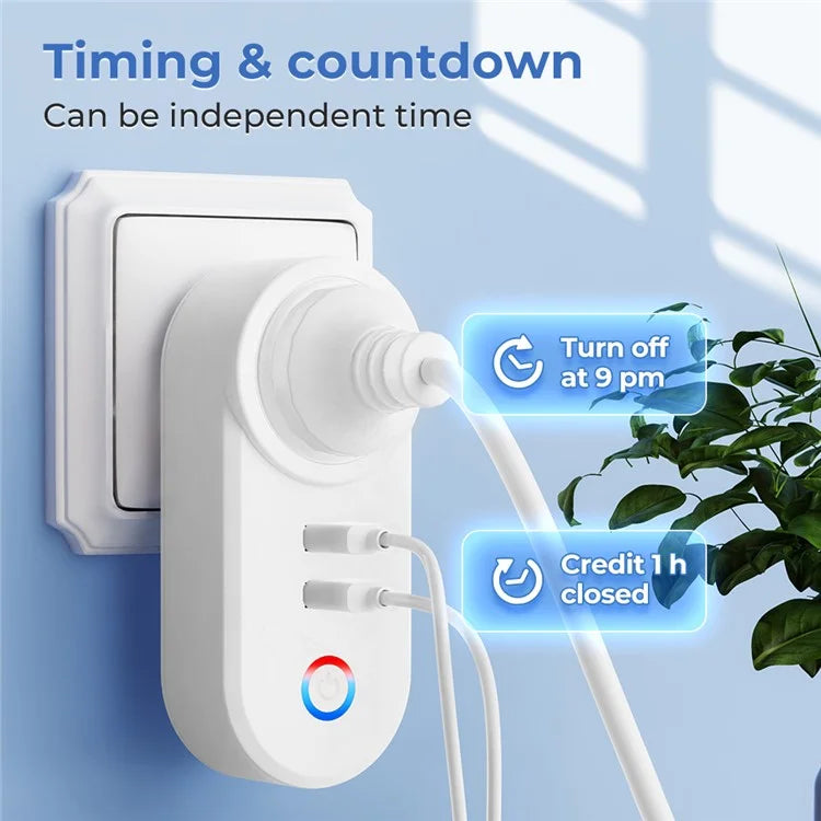 Tuya Bluetooth+Wifi Smart Plug 16A Power Socket Wall Charger with USB Port