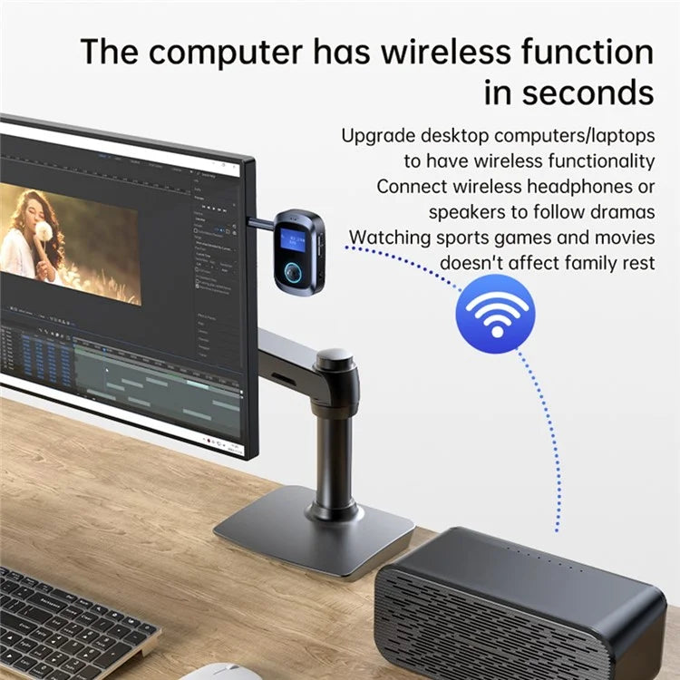 C85 Car Audio Bluetooth Transmitter Receiver 3.5mm Aux Adapter for Speaker Amplifier