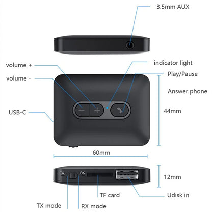 B58 Bluetooth 5.4 Transmitter Receiver MP3 AUX Adapter for TV / Computer