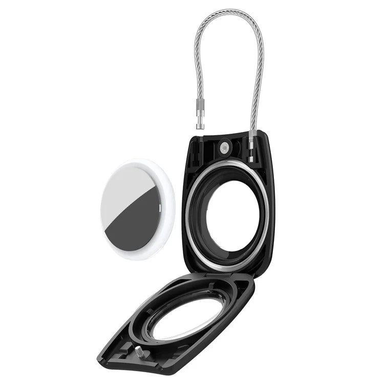 Waterproof Hard PC Protective Case for AirTag Bluetooth Tracker with Wire Cable