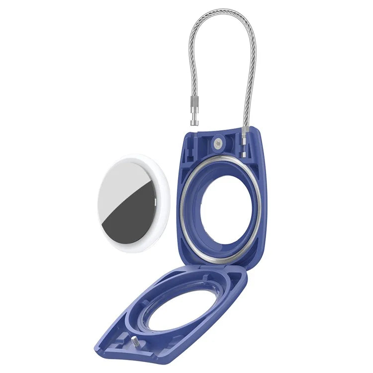 Waterproof Hard PC Protective Case for AirTag Bluetooth Tracker with Wire Cable