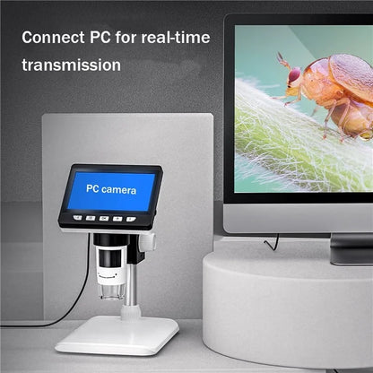 307 2MP Digital Microscope Camera 4.3 inch Screen 1000X Magnification Kids Microscope Video Recorder