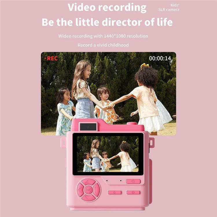 LK002 2.4-inch Screen Children HD Digital Camera Mini Inkless Photo Printer