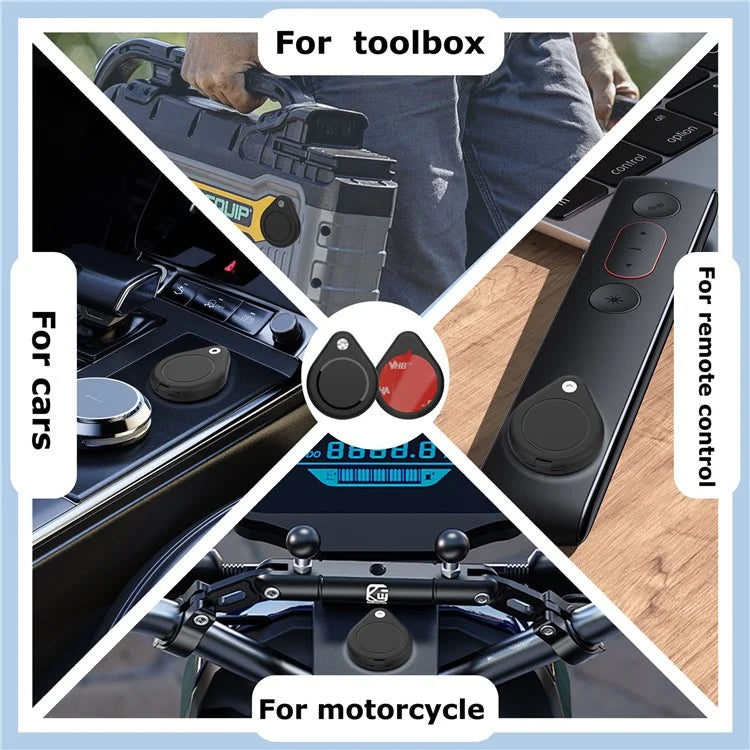 For AirTag Bluetooth Tracker Case Water Droplets PC+Metal Waterproof Cover with Protective Film