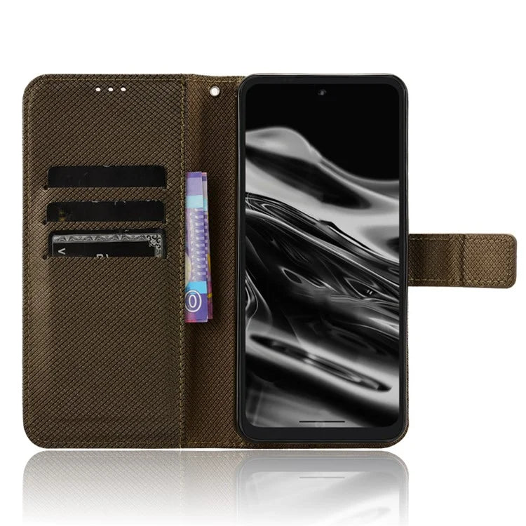 For XREAL Beam Pro Case PU Leather Diamond Texture Wallet Phone Cover