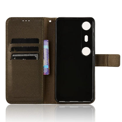 For XREAL Beam Pro Case PU Leather Diamond Texture Wallet Phone Cover