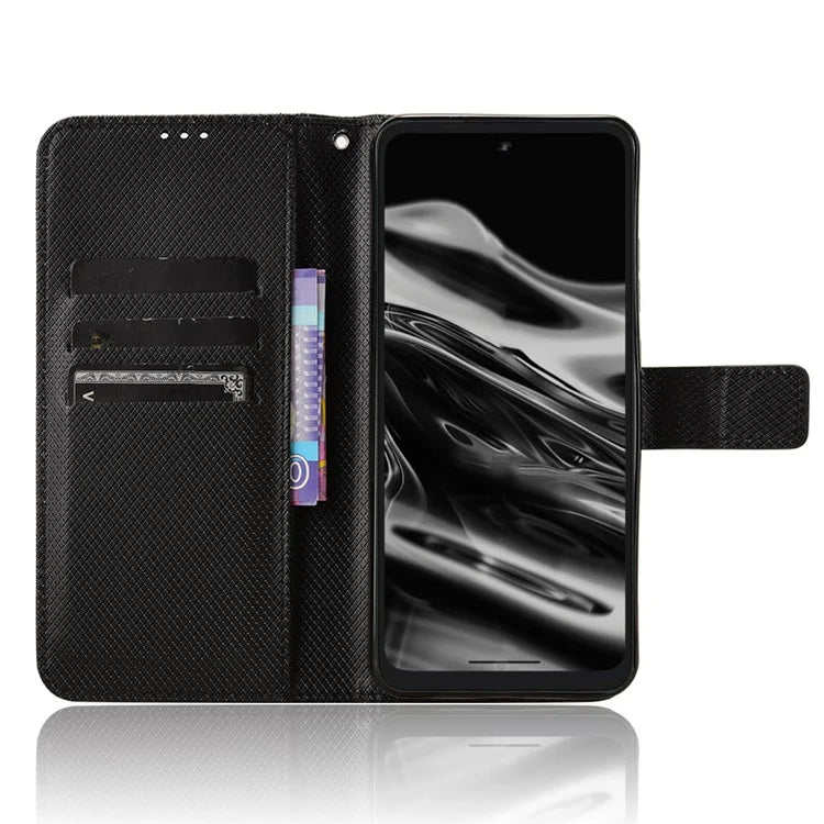 For XREAL Beam Pro Case PU Leather Diamond Texture Wallet Phone Cover